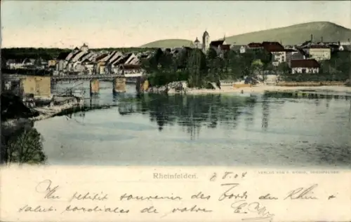 Ak Rheinfelden Kanton Aargau Schweiz, Gesamtansicht, Brücke