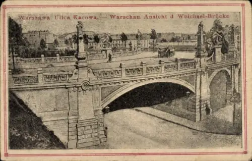 Ak Warszawa Warschau Polen, Weichsel-Brücke