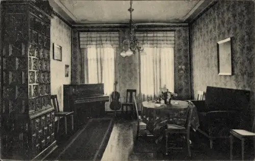 Ak Blankenburg am Harz, Rhotertsche Realschule und Alumnat, Wohnzimmer im Schülerheim