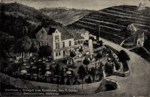 Ak Ehrenbreitstein Koblenz am Rhein, Weinhaus und Weingut zum Kapellchen