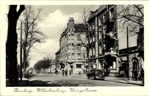 Ak Hamburg Wilhelmsburg, Blick in die Veringstraße, Straßenbahn