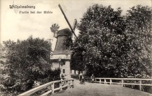 Ak Hamburg Wilhelmsburg, An der Windmühle