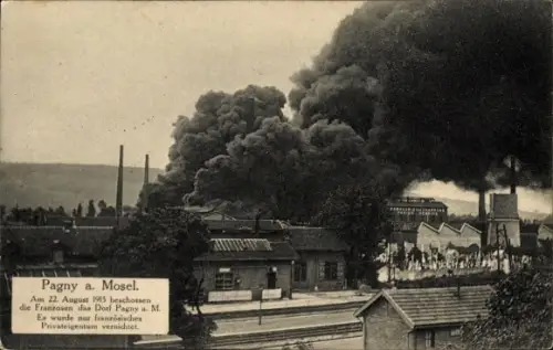 Ak Pagny sur Meuse Lothringen Meuse, 22. August 1915, Kriegszerstörung