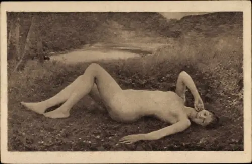 Künstler Ak R. Collin, Floreal, Frauenakt