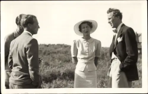 Foto Ak Zoute Knokke Heist Westflandern, Leopold III, Carl Bernadotte, Elsa von Rosen