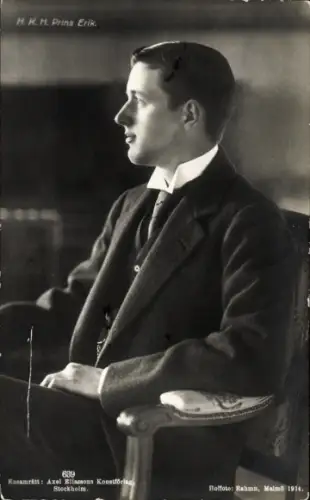 Ak Prins Erik von Schweden, Portrait, Profilansicht