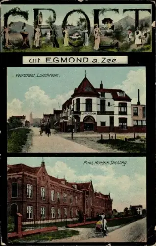 Ak Egmond aan Zee Nordholland Niederlande, Voorstraat, Lunchroom, Prins Hendrik Stichting