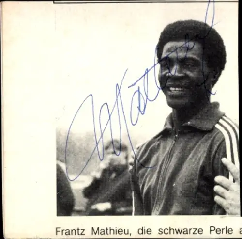 Autogramm Frantz Mathieu, Portrait, Zeitungsausschnitt, FC St Pauli