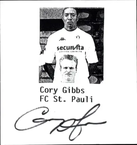 Autogramm Fußballer Cory Gibbs, Portrait, FC St. Pauli