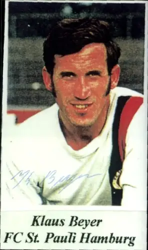 Autogramm Fußballer Klaus Beyer, Portrait, FC St. Pauli Hamburg