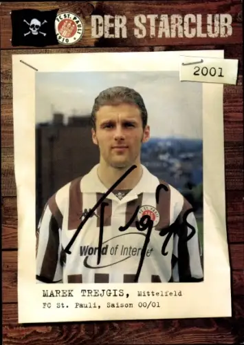 Autogrammkarte Fußballer Marek Trejgis, FC St. Pauli Hamburg, Autogramm