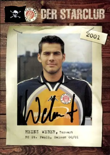 Autogrammkarte Fußballer Heinz Weber, FC St. Pauli, Autogramm