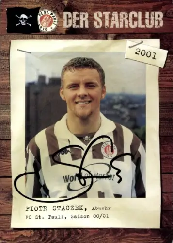 Autogrammkarte Fußballer Piotr Staczek, FC St. Pauli Hamburg, Autogramm