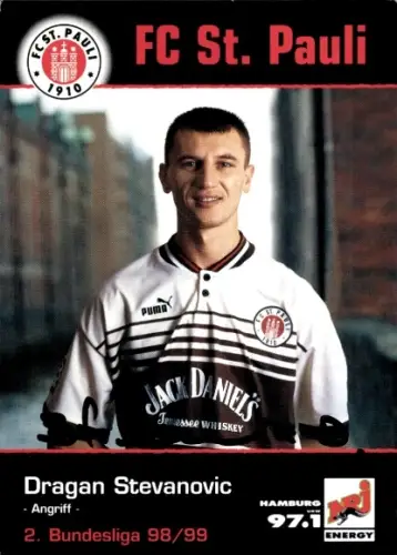 Autogrammkarte Fußballer Dragan Stevanovic, FC St. Pauli, Autogramm