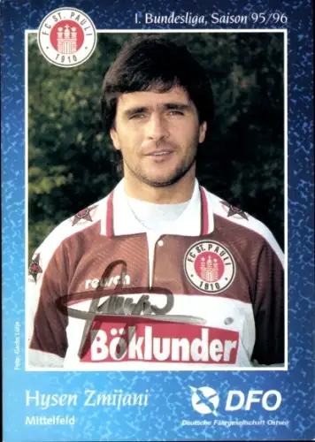 Autogrammkarte Fußballer Hysen Zmijani, FC St. Pauli Hamburg, Autogramm