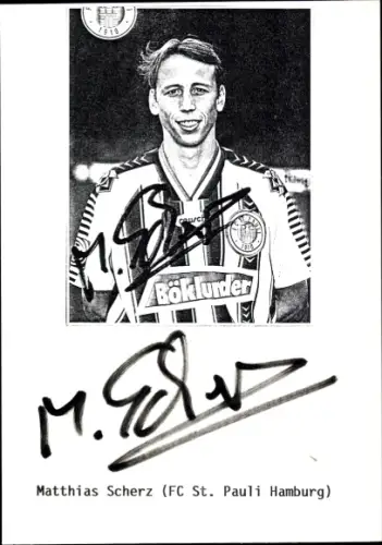 Autogrammkarte Fußballer Matthias Scherz, FC St. Pauli, Autogramm