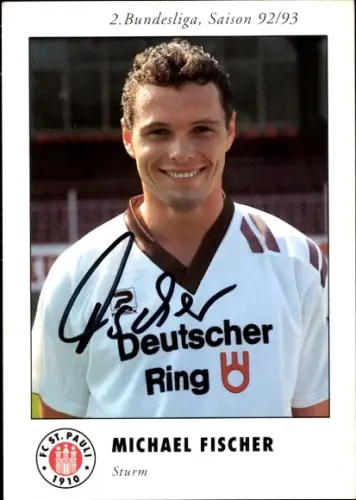 Autogrammkarte Fußballer Michael Fischer, FC St. Pauli, Autogramm