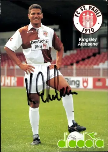Autogrammkarte Fussballer Kingsley Afahaene, FC St. Pauli, Autogramm