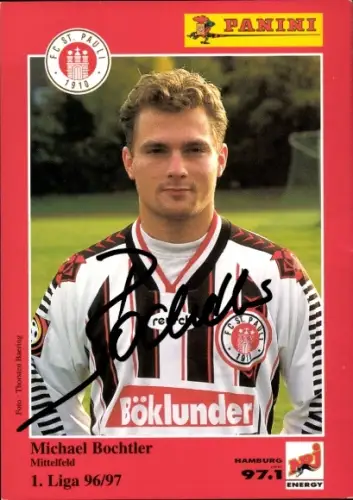 Sammelbild Fussballer Michael Bochtler, FC St. Pauli, Autogramm