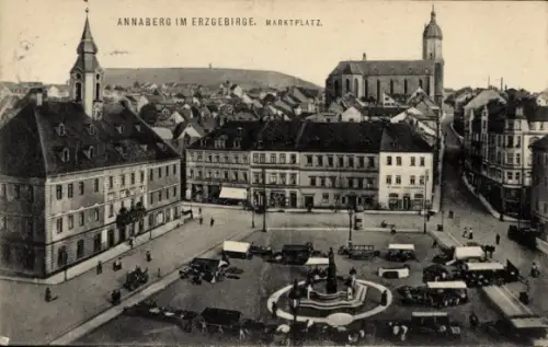 Ak Annaberg Buchholz Erzgebirge, Markt m. Kirche