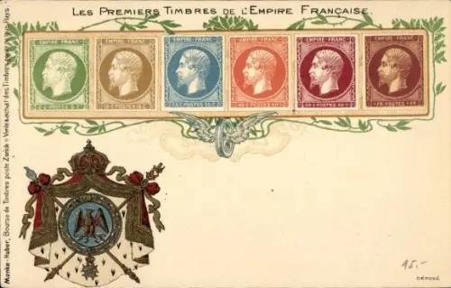 Briefmarken Litho Les Premiers Timbres de l'Empire Francaise, Napoleon III