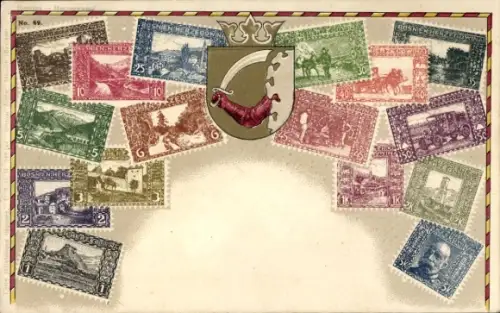 Präge Briefmarken Ak Bosnien-Herzegowina, Wappen