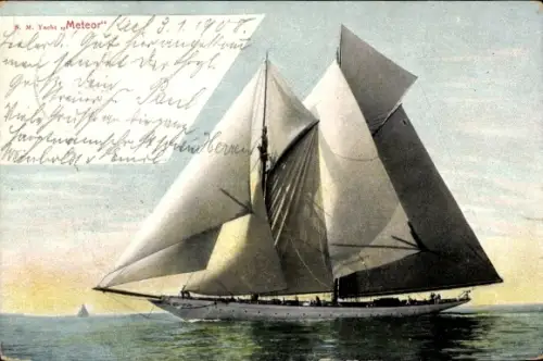 Ak SM Yacht Meteor, Segelschiff