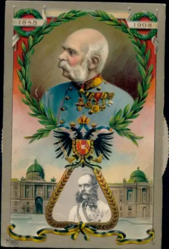Mechanische Ak Kaiser Franz Josef I., Porträt