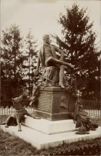 Foto Ak Bad Kösen Naumburg an der Saale, Rudelsburg, Jung Bismarck-Denkmal