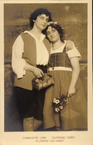 Ak Opernsängerinnen Elfriede Dorp und Charlotte Uhr, Hänsel und Gretel