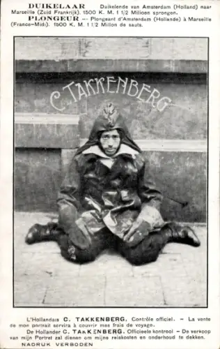 Ak Turmspringer C. Takkenberg, Portrait am Straßenrand