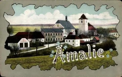 Buchstaben Ak Frauenname Amalie, Ortspartie