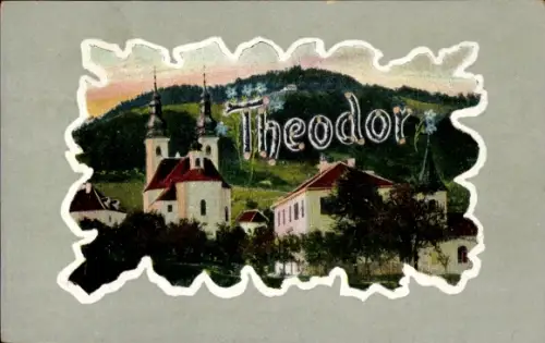 Buchstaben Ak Männername Theodor, Ortspartie