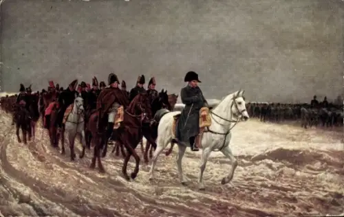 Künstler Ak Meissonier, Napoleon Bonaparte, Kaiser Napoleon I., Reiter