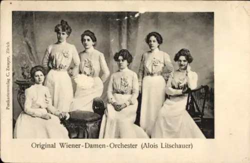 Ak Original Wiener-Damen-Orchester, Alois Litschauer, Gruppenbild