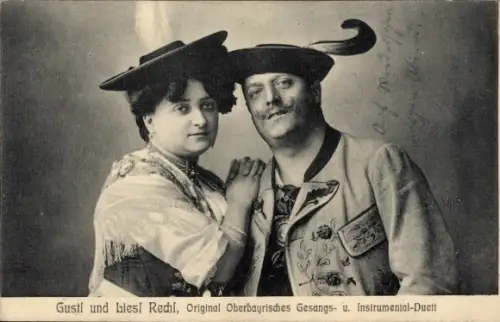 Ak Gusti und Liesl Rechl, Original Oberbayrisches Gesangs- und Instrumental-Duett