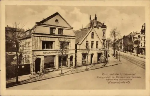Ak Geestemünde Wesermünde Bremerhaven, Girozentrale Unterweser