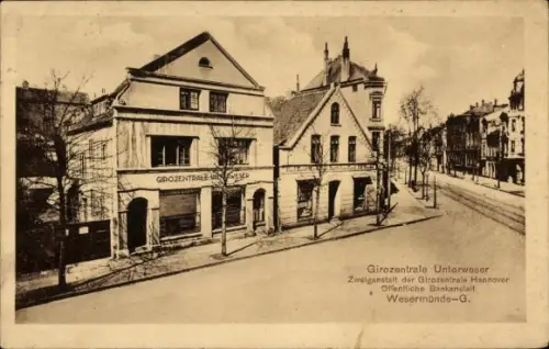 Ak Geestemünde Wesermünde Bremerhaven, Girozentrale Unterweser