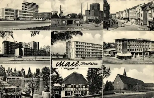 Ak Marl im Ruhrgebiet Nordrhein Westfalen, Chemische Werke, Zeche Auguste Viktoria, Hülsstraße