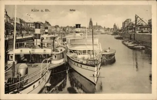 Ak Köln am Rhein, Hafenansicht