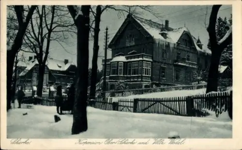 Ak Schierke Wernigerode im Harz,  Kurpension Ober-Schierke, Villa Wedel, Winter
