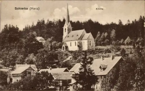 Ak Schierke Wernigerode im Harz,  Kirche