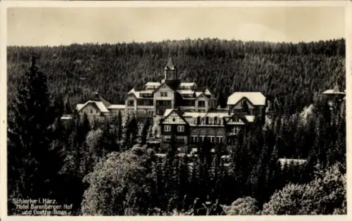 Ak Schierke Wernigerode im Harz,  Hotel Bärenberger Hof, Goethe-Haus