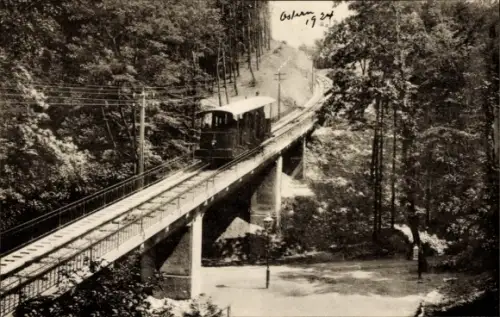 Ak Heidelberg am Neckar, Die elektrische Bahn nach dem Königstuhl, Viadukt