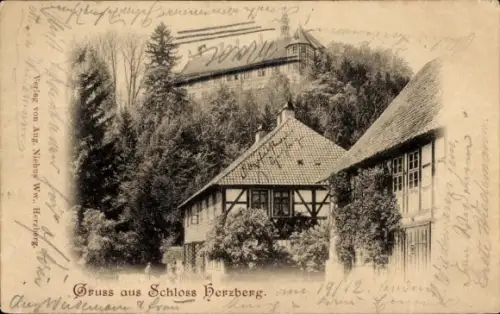 Ak Herzberg am Harz, Blick auf das Schloss