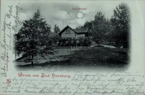 Mondschein Ak Bad Harzburg am Harz, Sennhütte