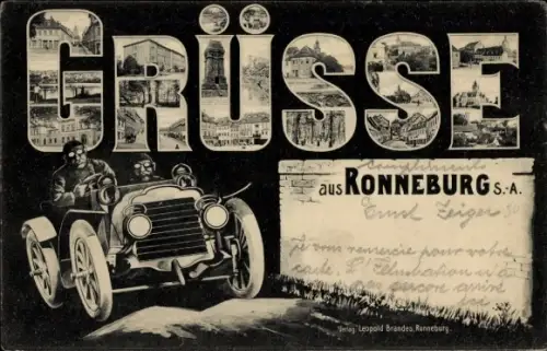 Buchstaben Ak Ronneburg in Thüringen, Miniaturansichten, Automobil