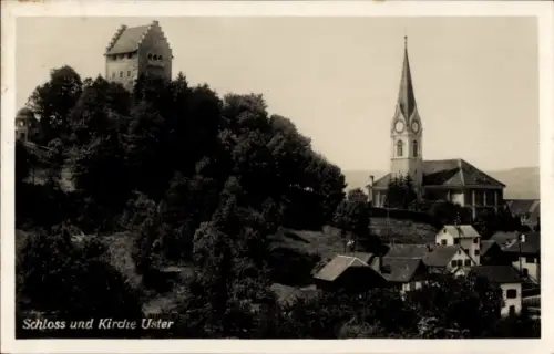 Ak Uster Kanton Zürich, Schloss, Kirche