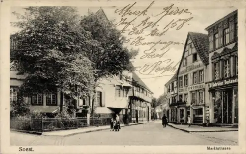 Ak Soest in Westfalen, Marktstraße, Geschäfte