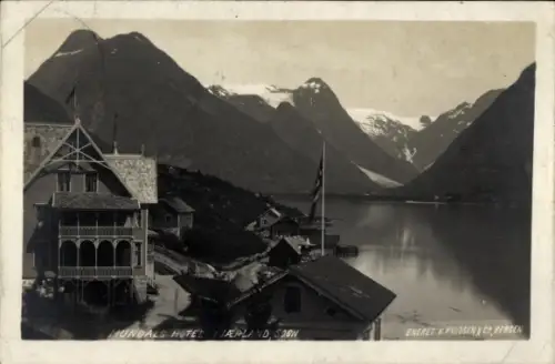 Ak Norwegen, Mundals Hotel, Landschaftspanorama